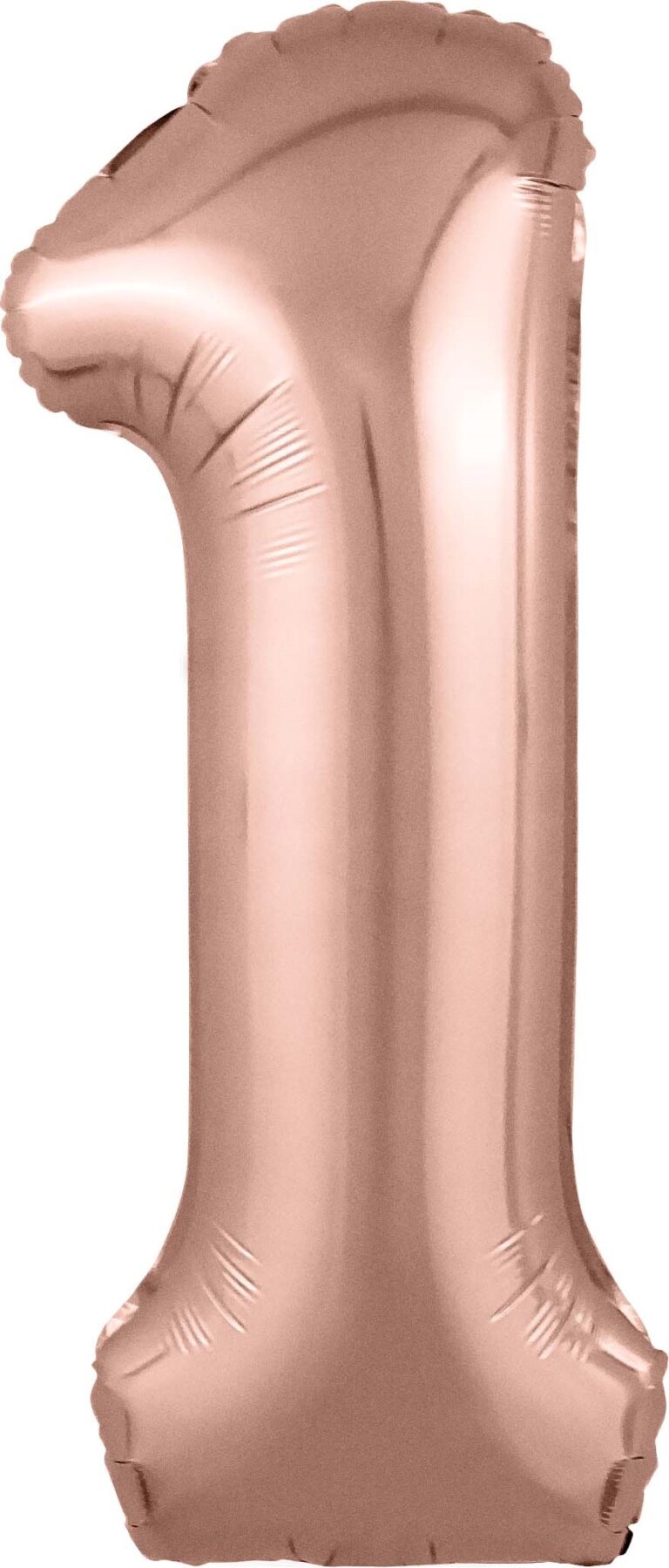 Шар (40''/102 см) Цифра, 1 Slim, Розовое Золото (Agura)