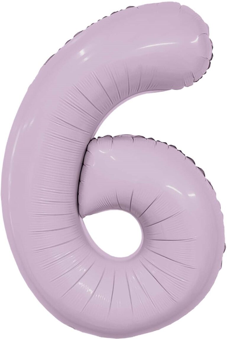 Шар (40''/102 см) Цифра, 6 Slim, Орхидея (Agura)