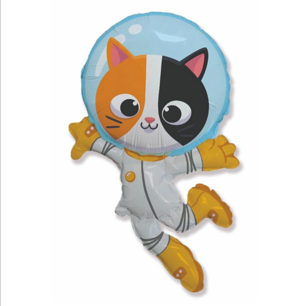 Шар (38''/96 см) Фигура, Кот-космонавт