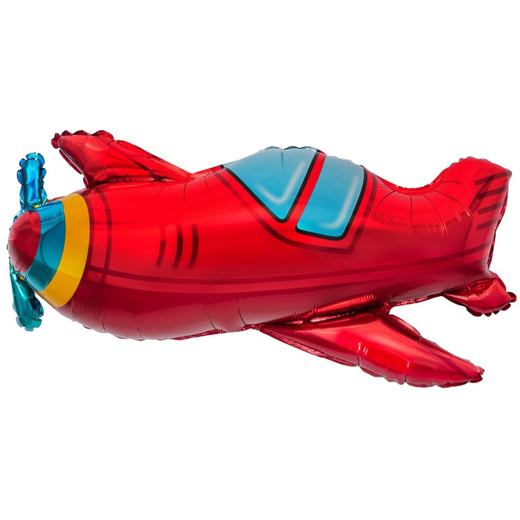 Шар (35''/89 см) Фигура, Самолет, Красный (Falali)
