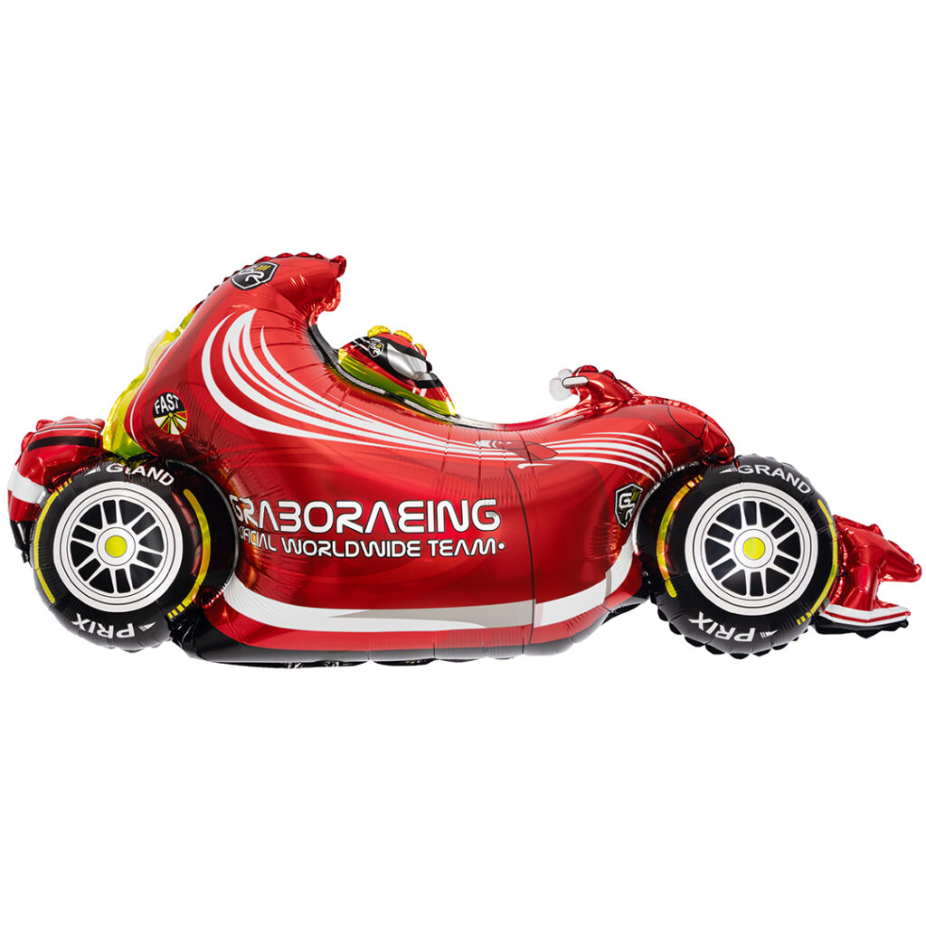 Шар (43''/109 см) Фигура, Гоночный автомобиль, Формула 1, Красный