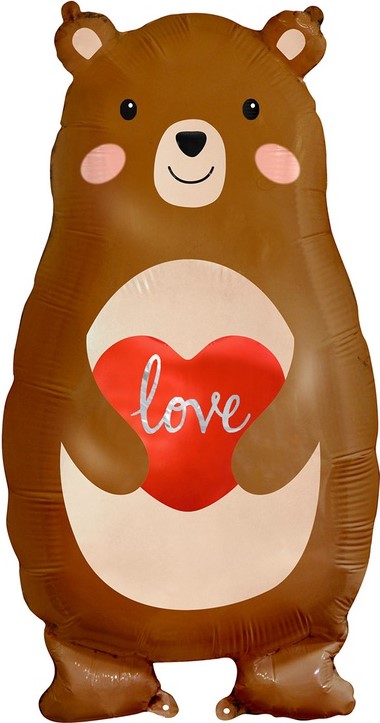 Шар (31''/79 см) Фигура, Мишка с сердцем