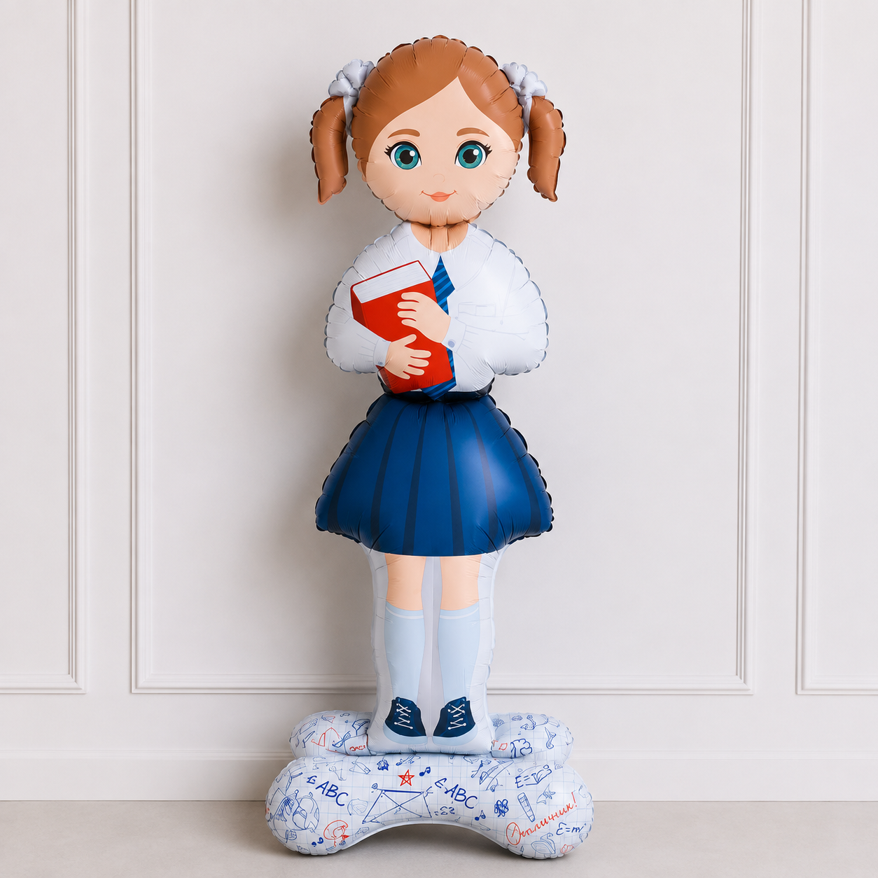 Шар 3D (71''/180 см) Фигура на подставке, Школьница, Ученица Девочка, Сатин